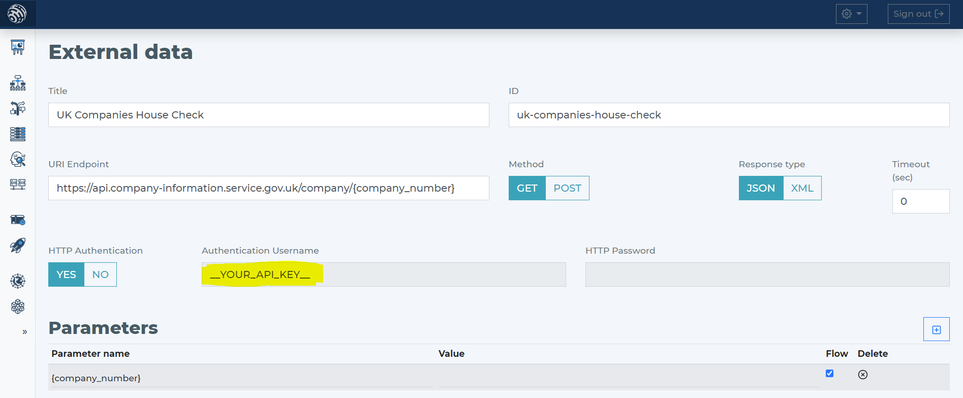 Create Companies House from template