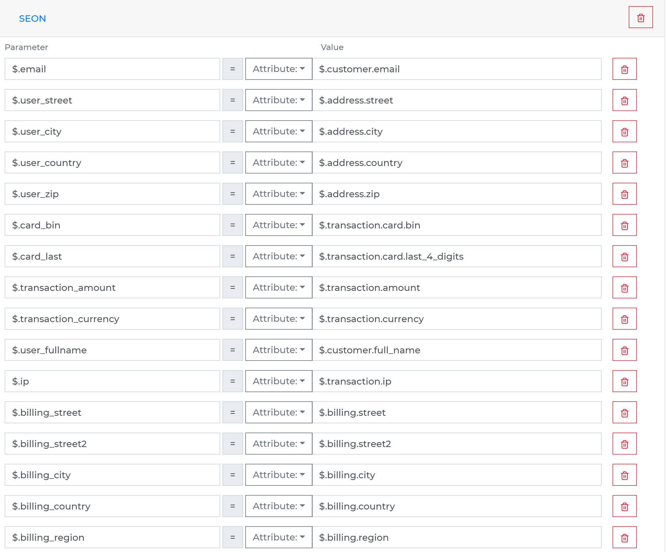 SEON Antifraud Check within a decision step