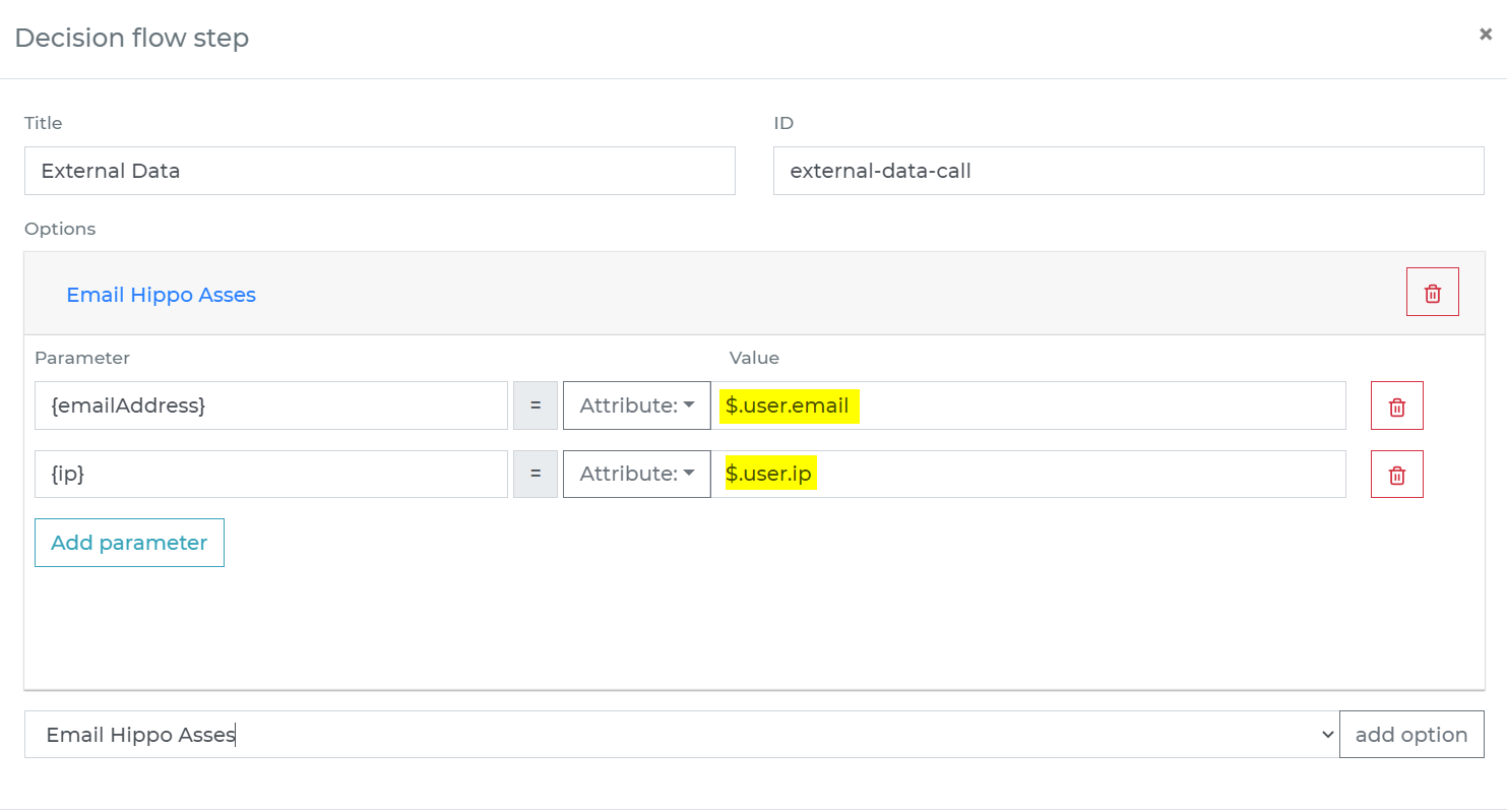 Email Hippo Assess within a decision step