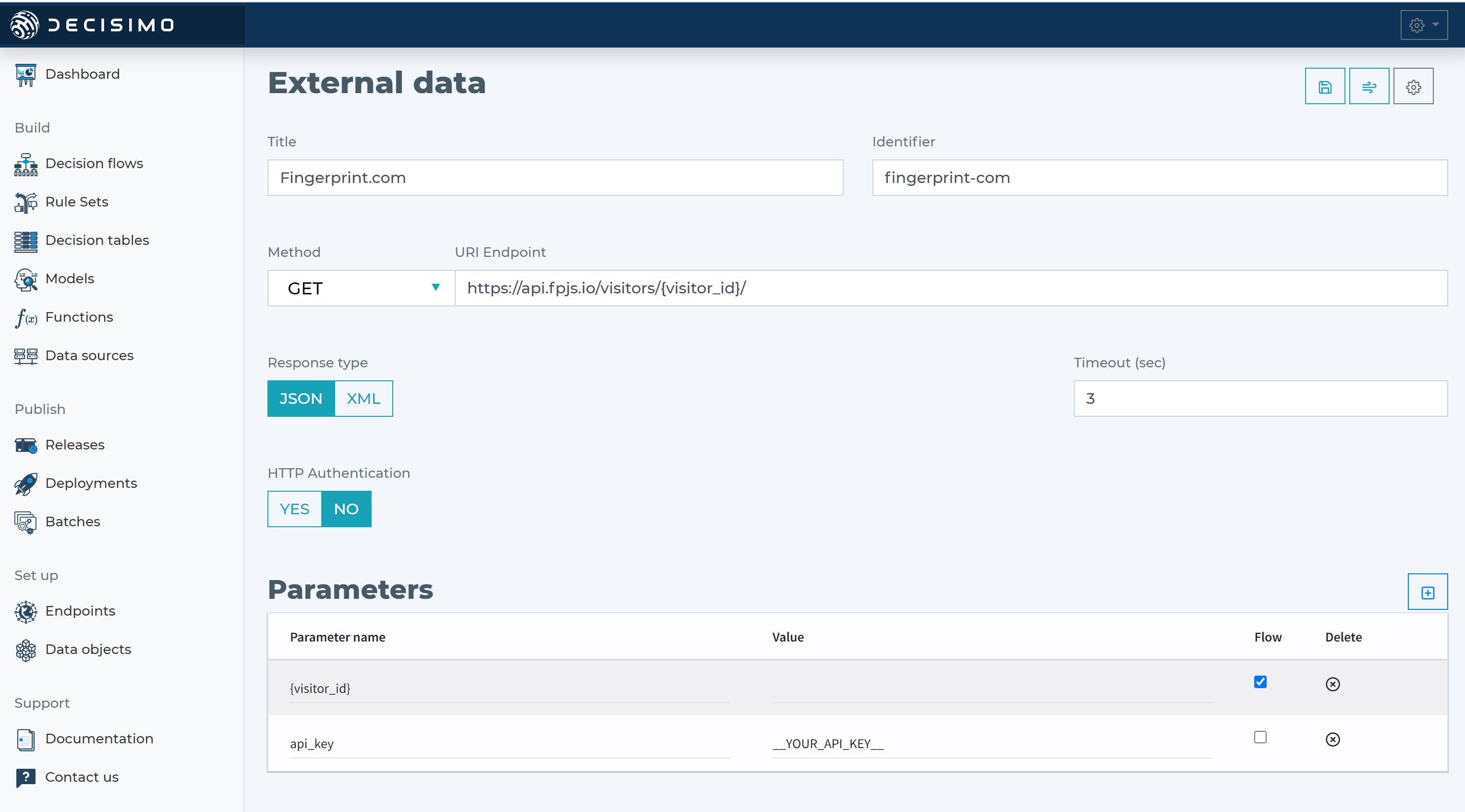 Fingerprint.com Dashboard